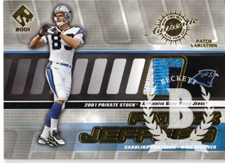 2001 Private Stock Game Worn Gear Patch #21 Patrick Jeffers/225