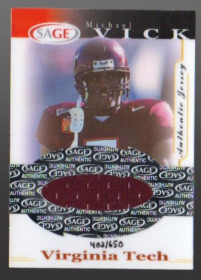 2001 SAGE Michael Vick #MV1 Michael Vick JSY