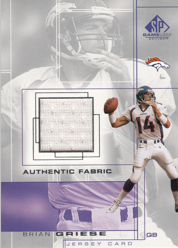 2001 SP Game Used Edition Authentic Fabric #BG Brian Griese