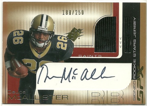 2001 SPx #91G Deuce McAllister JSY AU/250 RC