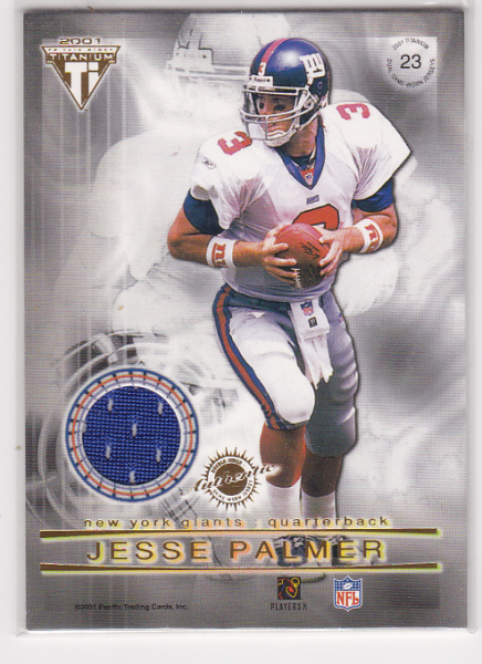 2001 Titanium Double Sided Jerseys #23 Jonathan Carter/Jesse Palmer