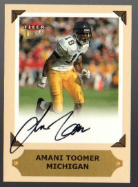 2001 Ultra College Greats Previews Autographs #30 Amani Toomer front image