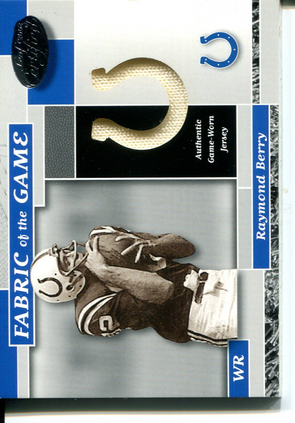 2002 Leaf Certified Fabric of the Game Team Logos #25 Raymond Berry
