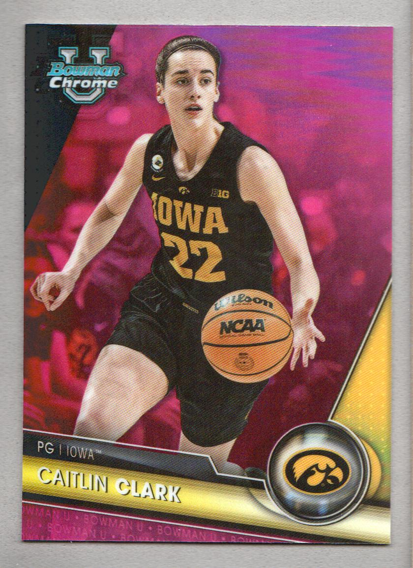 Bowman Chrome University Pink Refractors Caitlin Clark Nm Mt