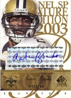 2003 SP Signature Autographs Blue Ink Numbered #AA Aaron Brooks