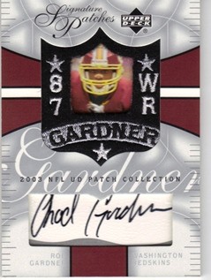 2003 UD Patch Collection Signature Patches #SPRG Rod Gardner