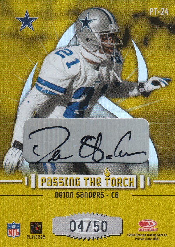 2003 Donruss Elite Passing the Torch Autographs #PT24 Deion Sanders/Roy Williams