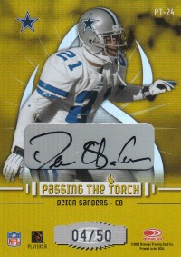 2003 Donruss Elite Passing the Torch Autographs #PT24 Deion Sanders/Roy Williams front image