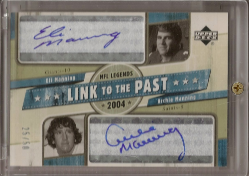 2004 Upper Deck Legends Link to the Past Autographs #LPMM Eli Manning/Archie Manning/50
