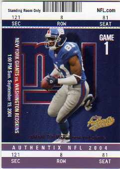 2004 Fleer Authentix Standing Room Only Purple #2 Amani Toomer