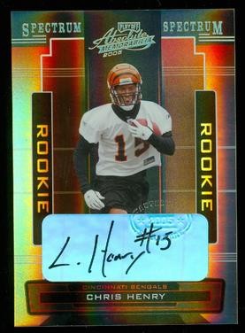 2005 Absolute Memorabilia Spectrum Gold Autographs #165 Chris Henry/50