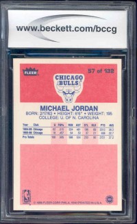 1986-87 Fleer #57 Michael Jordan RC back image