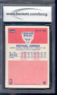 1986-87 Fleer #57 Michael Jordan RC back image