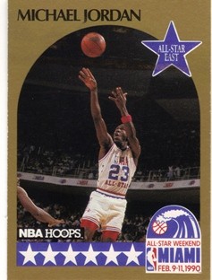 1990-91 Hoops #5 Michael Jordan AS SP UER/(Won Slam Dunk in/'87 and '88, not '86 and '88)