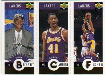 1996-97 Collector's Choice Los Angeles Lakers #L1 Kobe Bryant/Elden Campbell/Derek Fisher