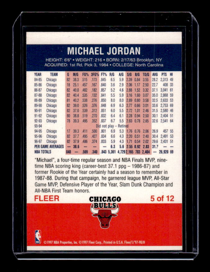 Fleer Decade Of Excellence Michael Jordan Nm Mt