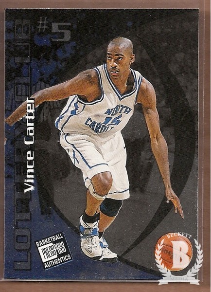 1998 Press Pass Authentics Lottery Club #LC7 Vince Carter