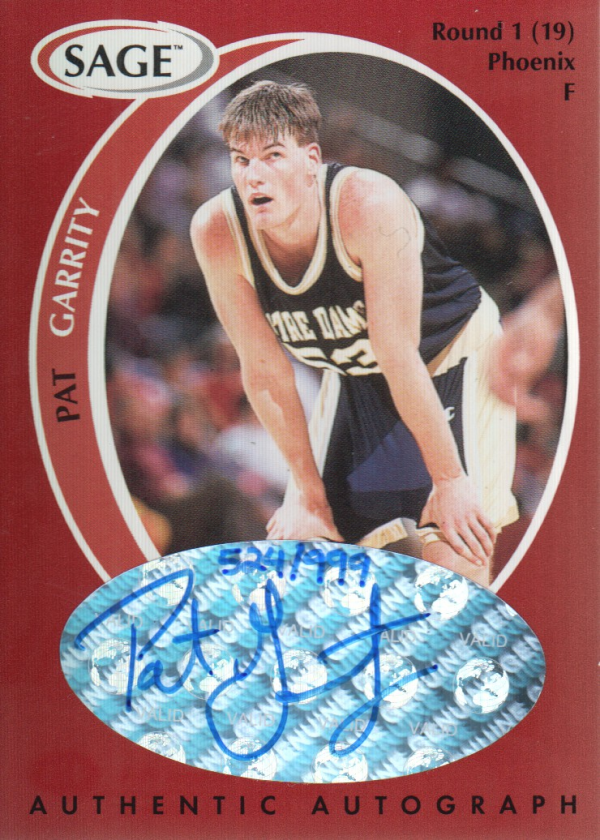 1998 SAGE Autographs #A15 Pat Garrity/999