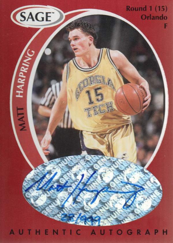 1998 SAGE Autographs #A17 Matt Harpring/999