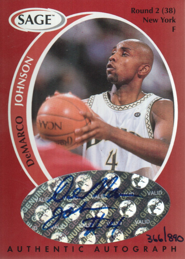 1998 SAGE Autographs #A21 DeMarco Johnson/890