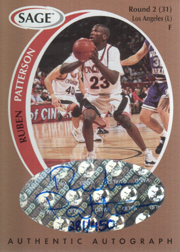 1998 SAGE Autographs Bronze #A39 Ruben Patterson/450