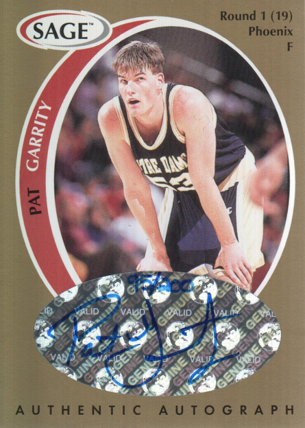 1998 SAGE Autographs Gold #A15 Pat Garrity/200