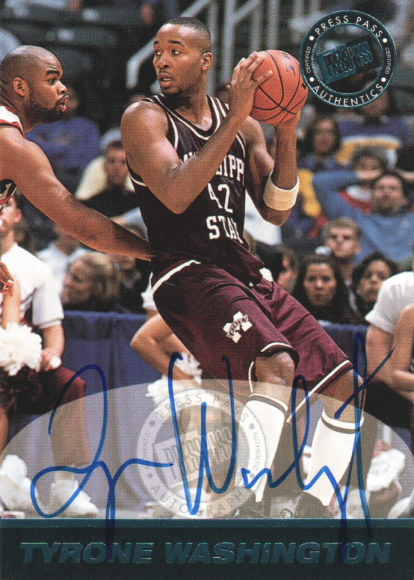 1999 Press Pass SE Autographs Blue #37 Tyrone Washington