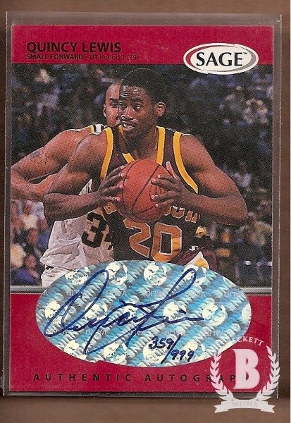 1999 SAGE Autographs #A32 Quincy Lewis/999