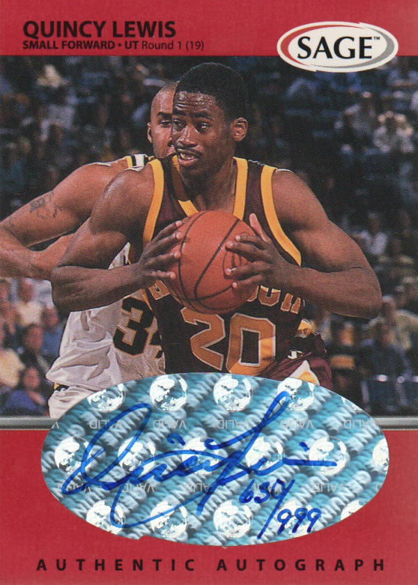 1999 SAGE Autographs #A32 Quincy Lewis/999