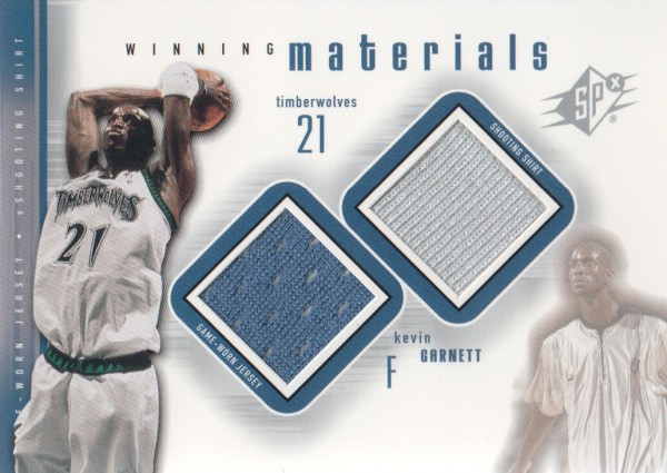 2000-01 SPx Winning Materials #KG2 Kevin Garnett JSY/SS