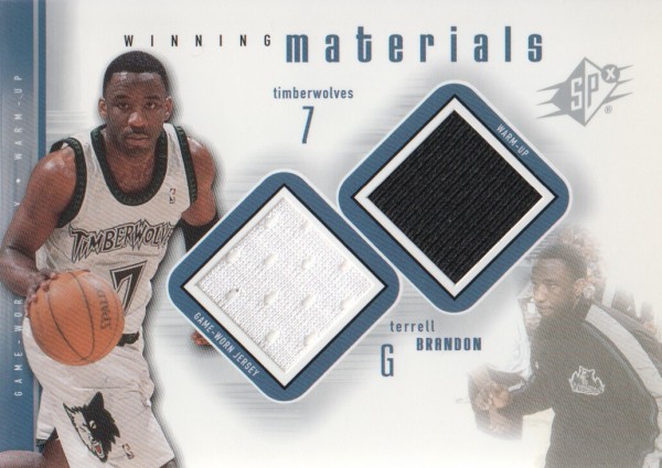 2000-01 SPx Winning Materials #TB1 Terrell Brandon JSY/WM