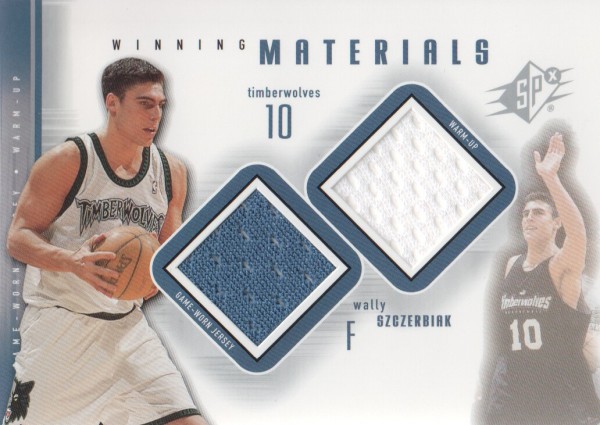 2000-01 SPx Winning Materials #WS1 Wally Szczerbiak JSY/WM