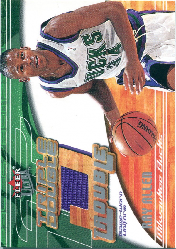 2001-02 Ultra Triple Double Trouble Game Worn #3 Ray Allen