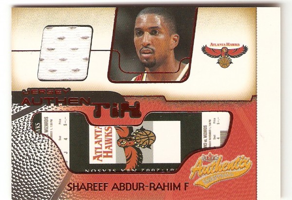 2001-02 Fleer Authentix Jersey Authentix Ripped #14 Shareef Abdur-Rahim