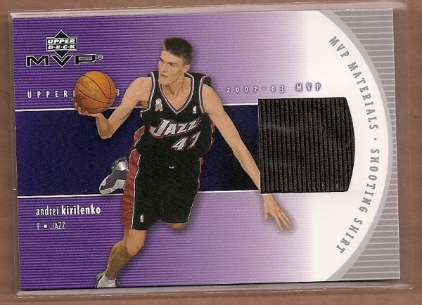 2002-03 Upper Deck MVP Materials Shooting Shirt #AKS Andrei Kirilenko