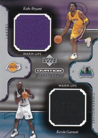 2002-03 Upper Deck Ovation Authentics Warm-Ups Dual #KB/KG Kobe Bryant/Kevin Garnett front image