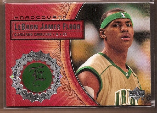 2003-04 Upper Deck Hardcourt LeBron James Floor #LB2 LeBron James/Gold Jersey Green Headband