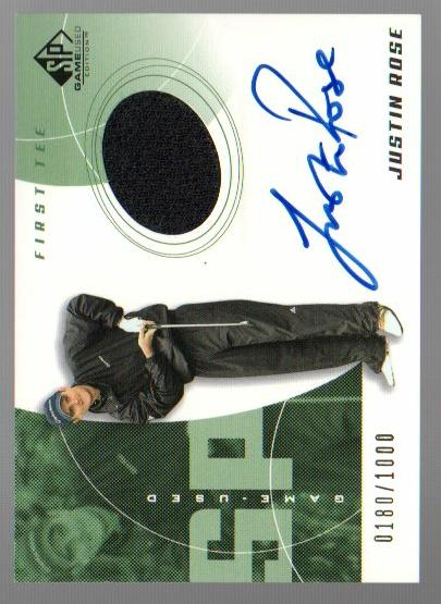 2002 SP Game Used #71 Justin Rose AU Jsy T2 RC