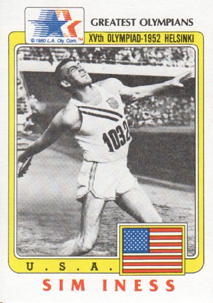 1983 Topps History's Greatest Olympians #84 Sim Iness