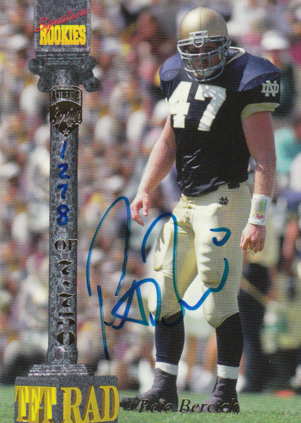 1994 Signature Rookies Tetrad Autographs #8 Pete Bercich