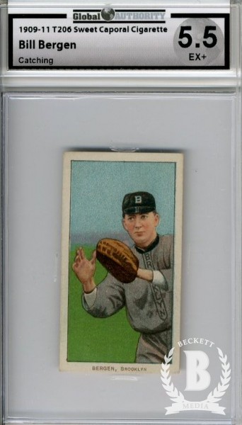 1909-11 T206 #36 Bill Bergen Catching