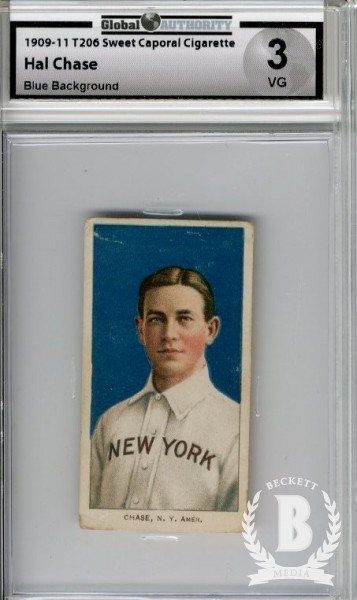1909-11 T206 #84 Hal Chase Portrait Blue