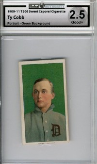 1909-11 T206 #97 Ty Cobb Portrait Green