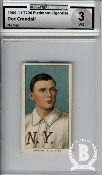 1909-11 T206 #106 Doc Crandall No Cap