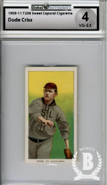 1909-11 T206 #114 Dode Criss UER