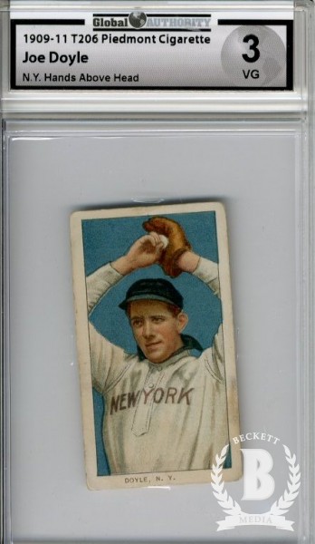 1909-11 T206 #147 Joe Doyle Hands Above Head