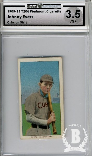 1909-11 T206 #168 Johnny Evers with Bat Cubs Shirt