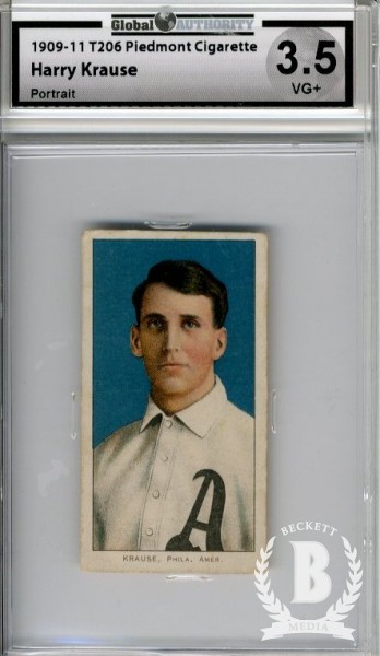 1909-11 T206 #265 Harry Krause Portrait