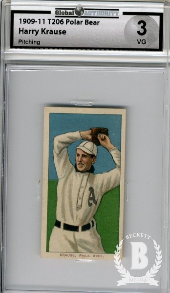 1909-11 T206 #264 Harry Krause Pitching