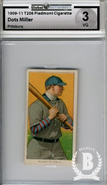 1909-11 T206 #338 Dots Miller Pittsburgh
